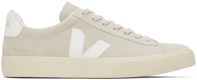 Shop Veja Gray Campo Suede Sneakers In Natural_white