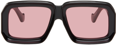 Shop Loewe Black Paula's Ibiza Dive In Mask Sunglasses In Shiny Black /violet