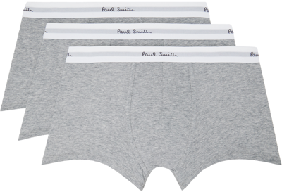 Shop Paul Smith Three-pack Gray Boxer Briefs In 70 Greys