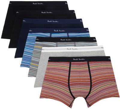 Shop Paul Smith Seven-pack Multicolor Signature Stripe Boxers In 1a Multicolour