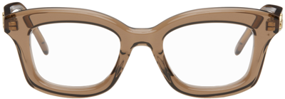 Shop Loewe Brown Square Glasses In Shiny Light Brown