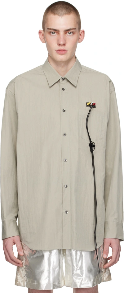 Shop Doublet Taupe Rca Cable Shirt In Grey
