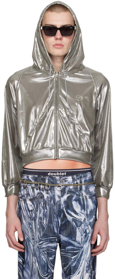 Shop Doublet Silver Chain Link Track Jacket