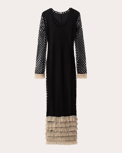 Shop By Malene Birger Women's Anae Crocheted Maxi Dress In Black