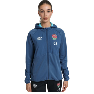 Shop Umbro England Rugby Womens/ladies 22/23 Full Zip Jacket In Blue
