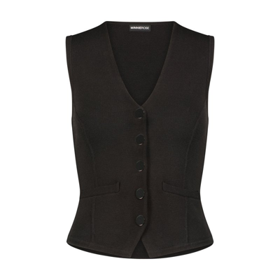Shop Minnie Rose Cotton Blend Vest With Snaps In Black