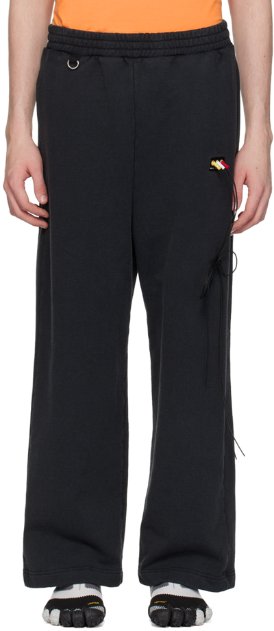 Shop Doublet Black Rca Cable Sweatpants