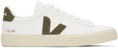 Shop Veja White & Brown Campo Leather Sneakers In Extra-white_kaki