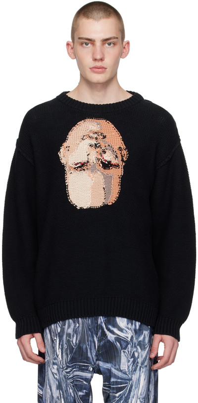 Shop Doublet Black Jacquard Sweater