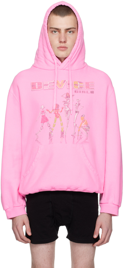 Shop Doublet Pink Pz Today Edition 'device Girls' Hoodie