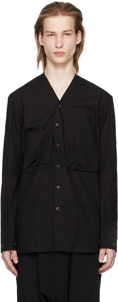 Shop The Viridi-anne Black V-neck Shirt In A-black