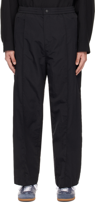Shop Solid Homme Black Folding Trousers In 807b Black