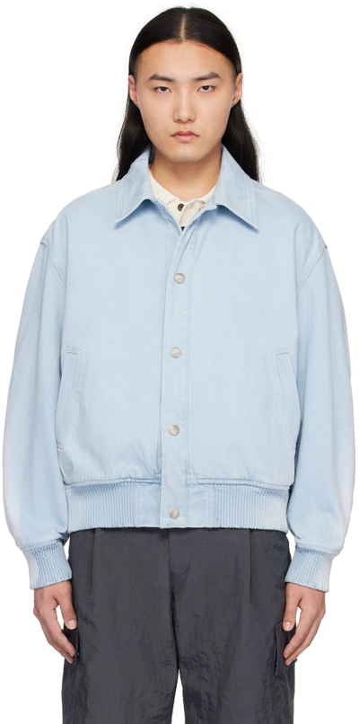 Shop Solid Homme Blue Washed Denim Jacket In 319l Blue