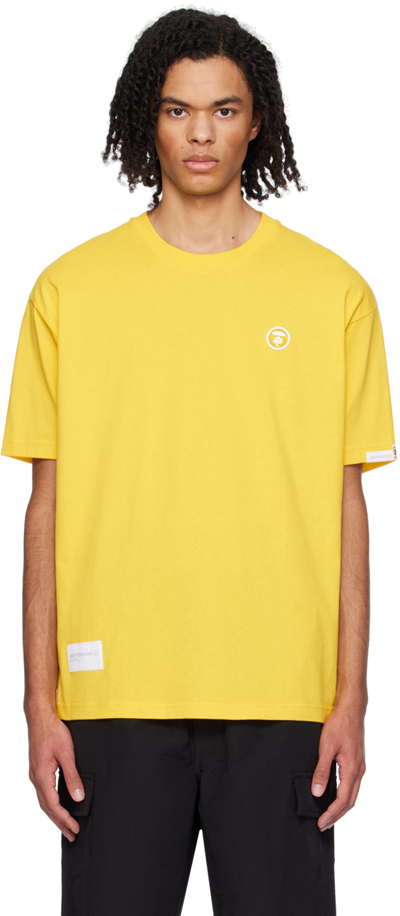 Shop Aape By A Bathing Ape Yellow Patch T-shirt In Yex Yellow