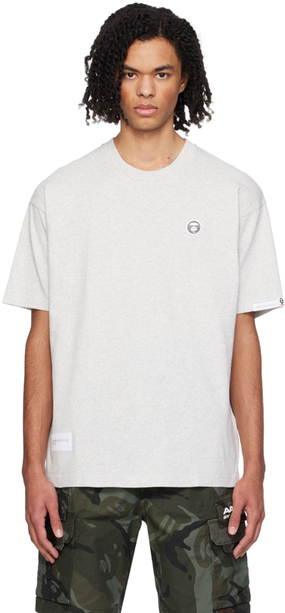 Shop Aape By A Bathing Ape Gray Patch T-shirt In Wh2 Heather White