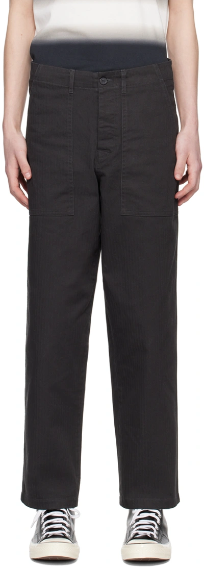 Shop Fred Perry Gray Utility Trousers In 297