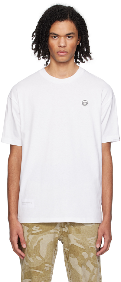 Shop Aape By A Bathing Ape White Patch T-shirt In Whx White