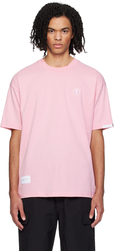 Shop Aape By A Bathing Ape Pink Patch T-shirt In Pkl Light Pink