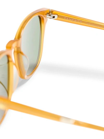 Faherty August Sunglasses In Milky Honey/solid Green