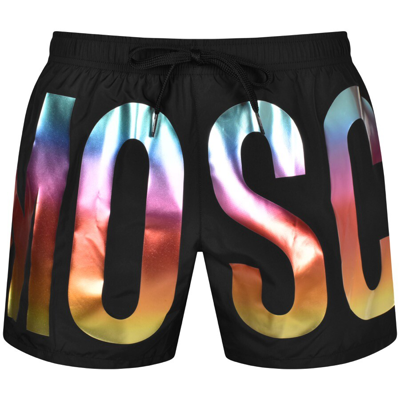 Moschino Logo Swim Shorts Black In Black