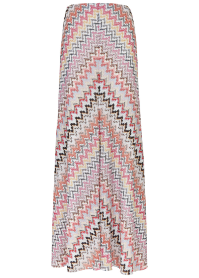 Shop Missoni Zigzag Metallic-knit Maxi Skirt In Multicoloured