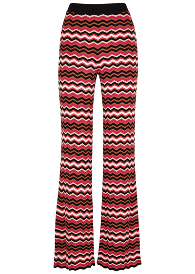 Shop Missoni Zigzag-intarsia Knitted Trousers In Multicoloured