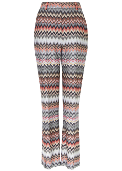 Shop Missoni Zigzag Cotton-blend Trousers In Multicoloured