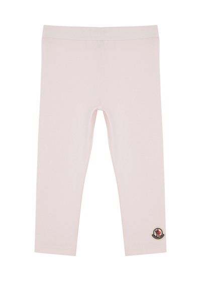 Shop Moncler Kids Stretch-cotton Leggings In Light Pink