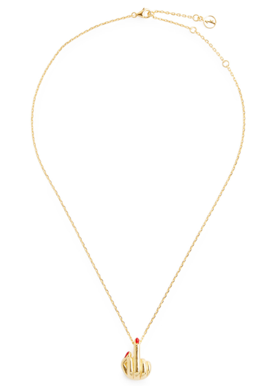 Shop Anissa Kermiche French For Goodnight 18kt Gold-plated Necklace