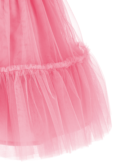 Monnalisa Tulle Dress With Flounce In Sachet Pink
