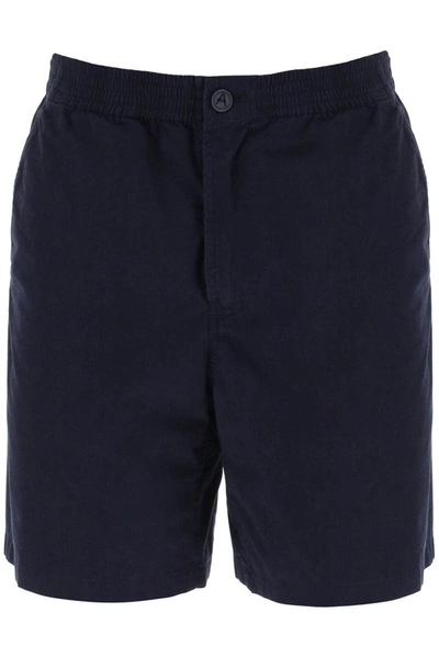 Shop Apc A.p.c. Nirris Shorts In Organic Cotton In Blue