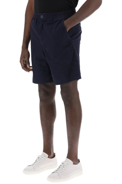 Shop Apc A.p.c. Nirris Shorts In Organic Cotton In Blue