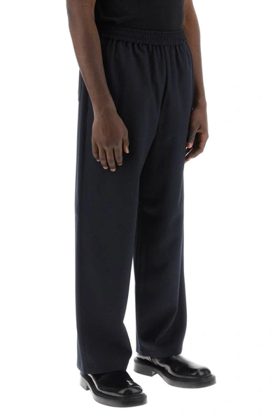 Shop Acne Studios Loose Pants With Elastic Waistband In Blue