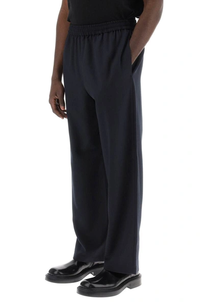 Shop Acne Studios Loose Pants With Elastic Waistband In Blue