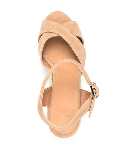 Castaã±er Blaudell Wedge Straw Shoes In Brown