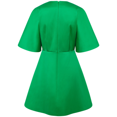 Shop Femponiq Pleated Shoulder Kimono Sleeve Satin Duchess Dress (jellybean Green)