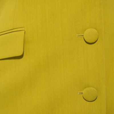 Shop Femponiq Draped Sleeved Tailored Blazer Dress (lime Yellow)