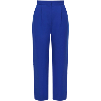 Shop Femponiq High Waisted Cropped Cotton Trouser (royal Blue)