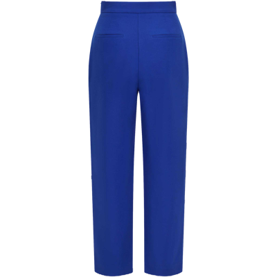 Shop Femponiq High Waisted Cropped Cotton Trouser (royal Blue)