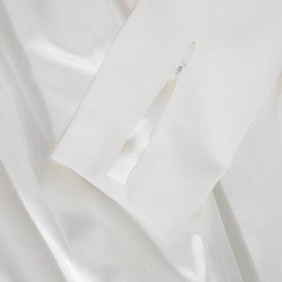 Shop Femponiq Draped Sleeved Tailored Blazer Dress (white)