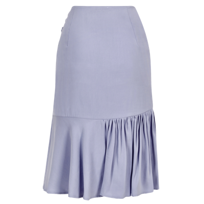 Shop Femponiq Rushed Asymmetrical Skirt (cloud Blue)