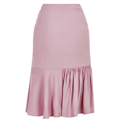 Shop Femponiq Rushed Asymmetrical Skirt (pastel Pink)