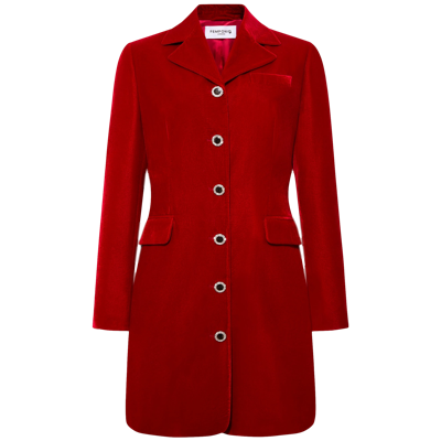 Shop Femponiq Velvet Tailored Blazer Dress In Red