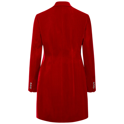 Shop Femponiq Velvet Tailored Blazer Dress In Red