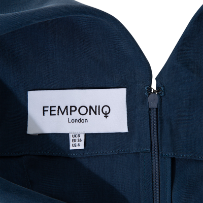 Shop Femponiq Off Shoulder Belted Vegan Jumpsuit (dark Denim Blue)
