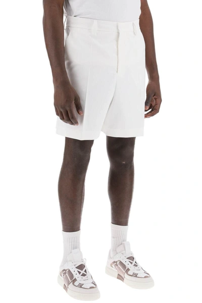 Shop Valentino Garavani Cotton Poplin Bermuda Shorts For In White