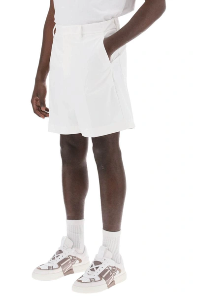 Shop Valentino Garavani Cotton Poplin Bermuda Shorts For In White