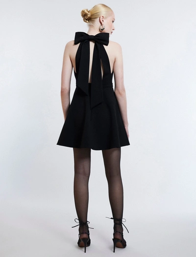 Shop Bcbgmaxazria Toni Halter Mini Dress In Black
