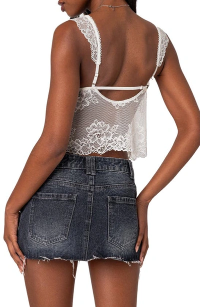 Edikted Eleanor Sheer Lace Camisole In White