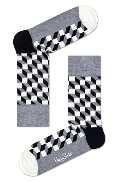 Shop Happy Socks Filled Optic Socks In Grey